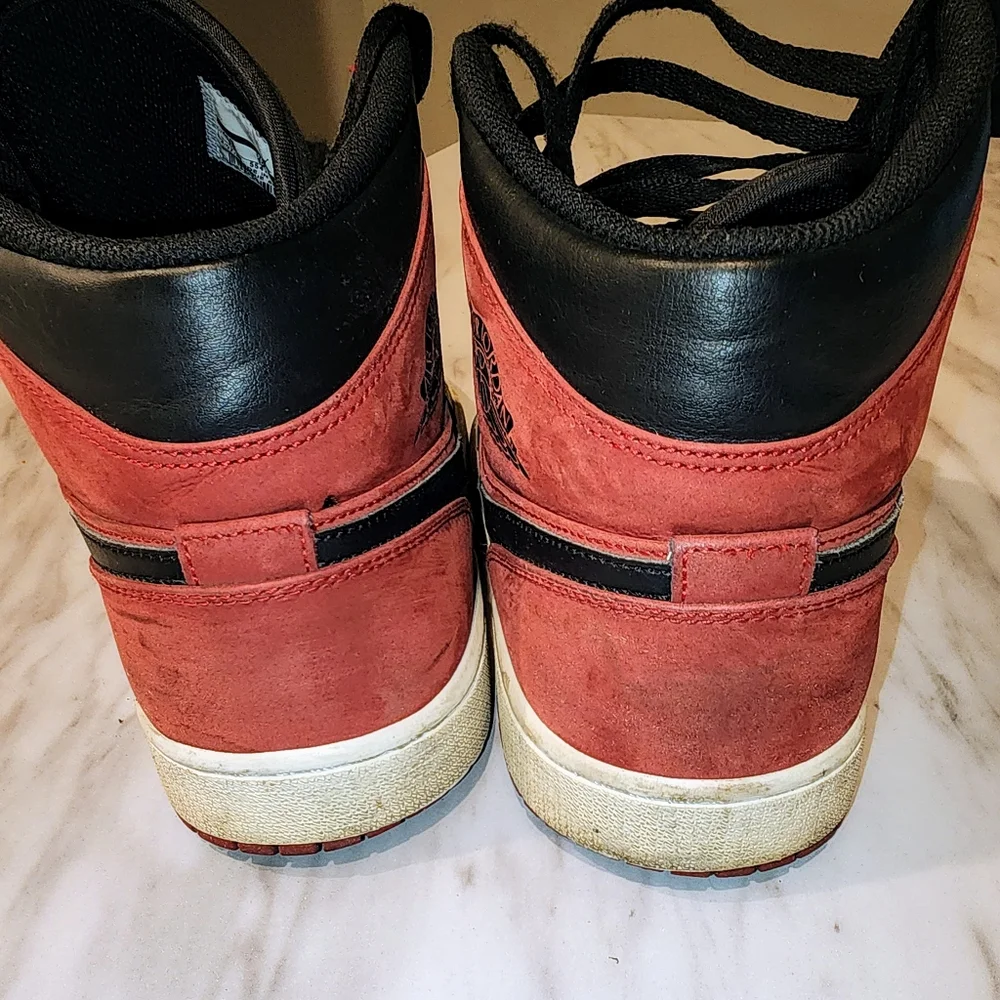 Air Jordan Air Force 1s Black and Red Sneakers - Picture 4 of 4